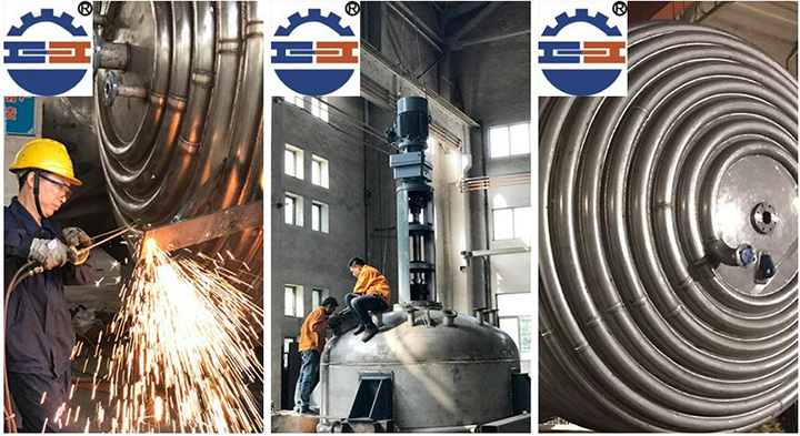 不銹鋼外盤管反應釜細節圖 不銹鋼外盤管反應釜細節圖